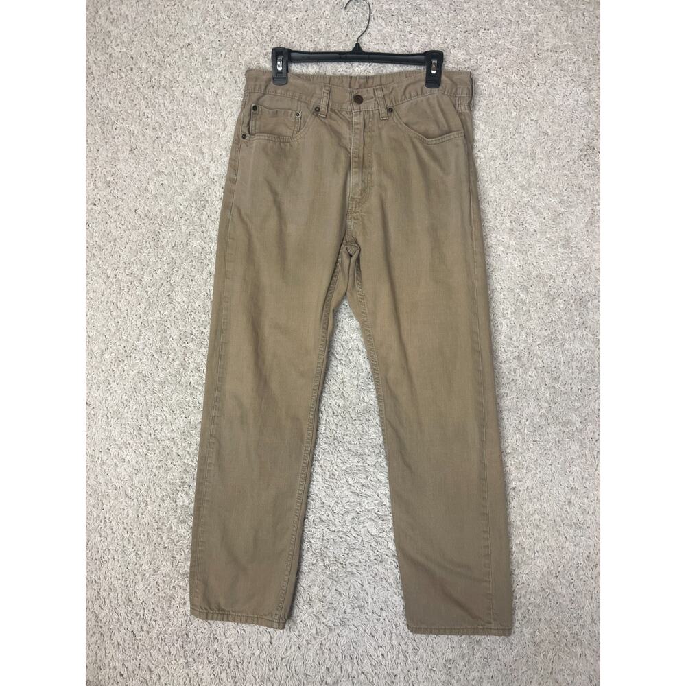 Levis 505 Jeans Mens 34x31 Tan Classic Straight Leg Denim 5 Pocket Basic Casual